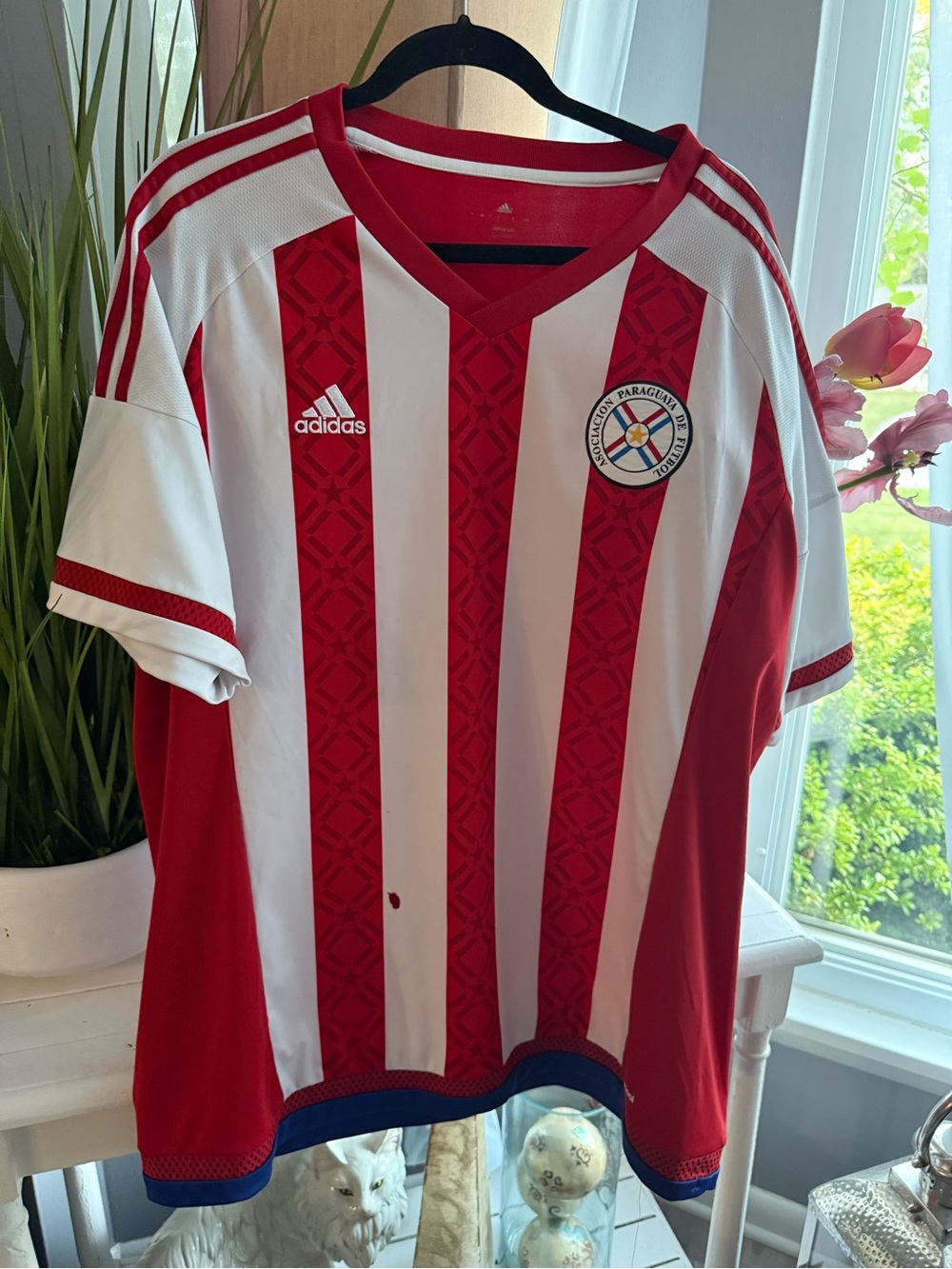 Paraguay 2015 Adidas Home Copa America Soccer Jersey Men's Sz XL